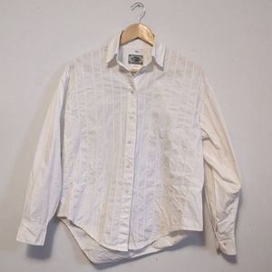 Vintage cotton button front shirt with piping